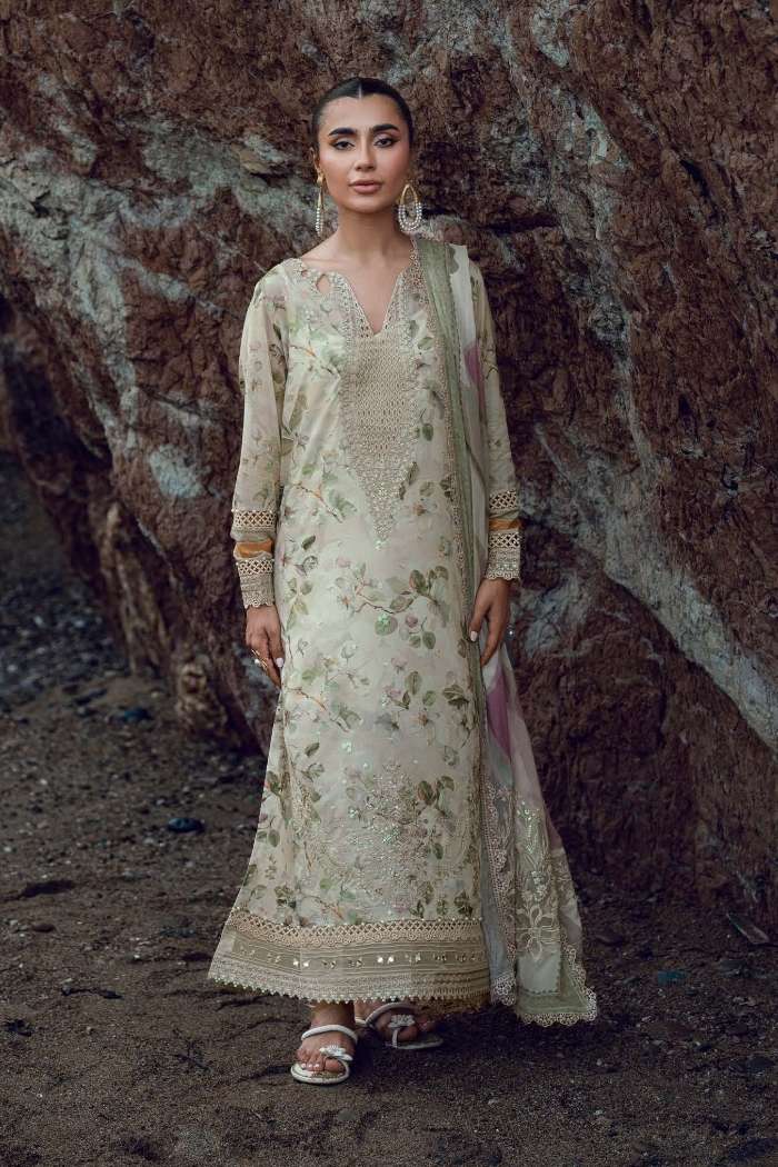 Nureh | Gardenia Embroidered Lawn | NSG-205