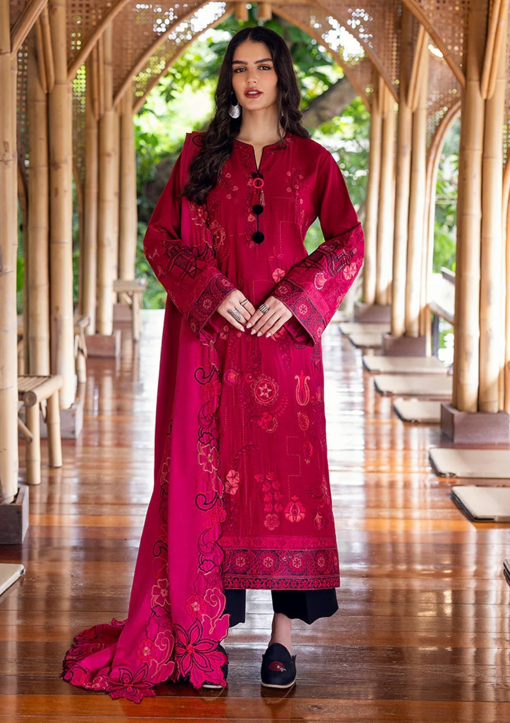 Mushq | Hemline Symphony Karandi Edit 25 | HUN#208 - Darling Bloom