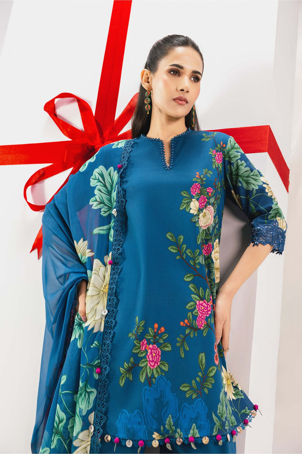 MARIA B | 3 Pc Unstitched Embroidered Lawn Suit | MB-CUSV13-12A