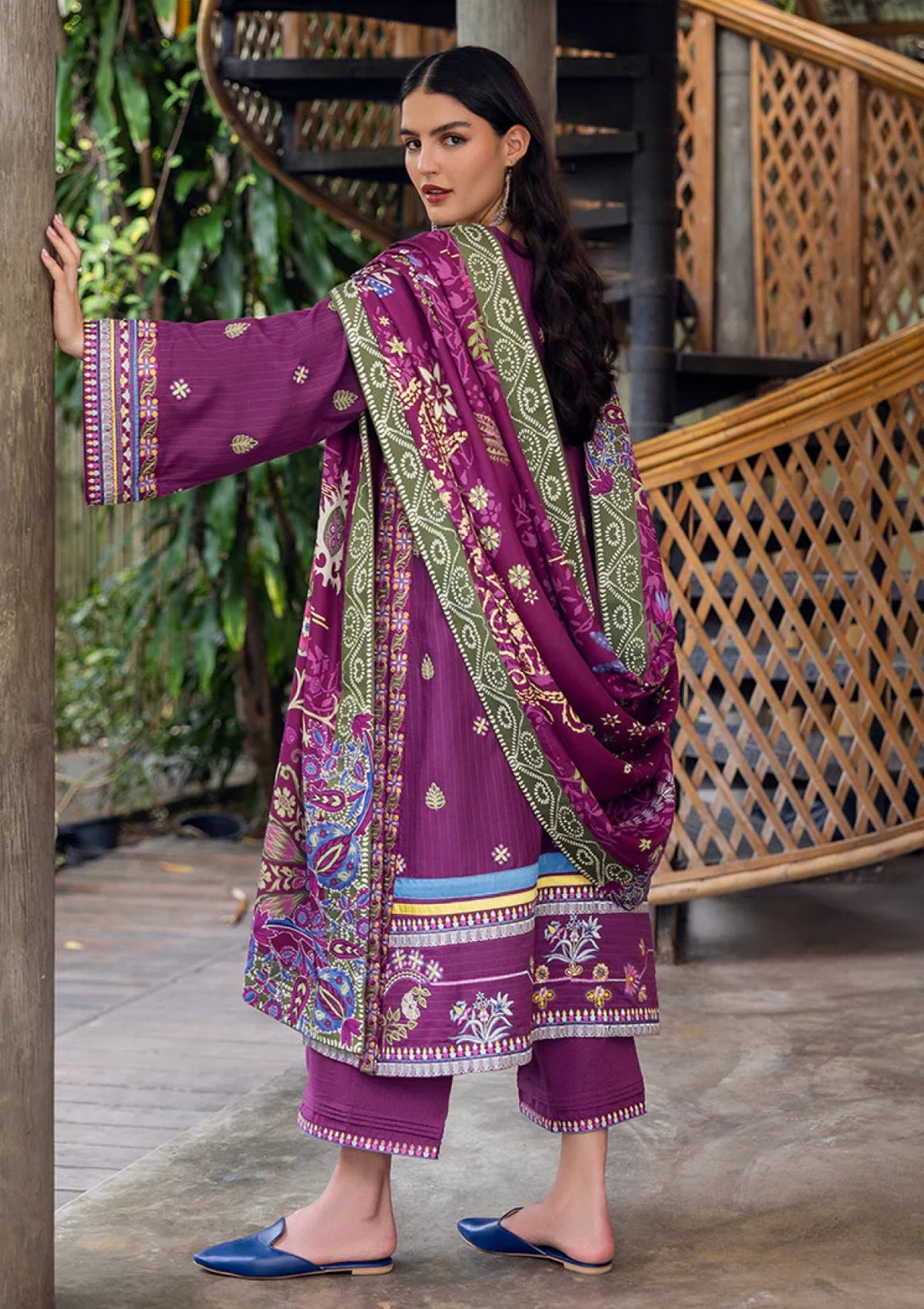 Mushq | Hemline Symphony Karandi Edit 25 | HUN#207 - Plum Swirl