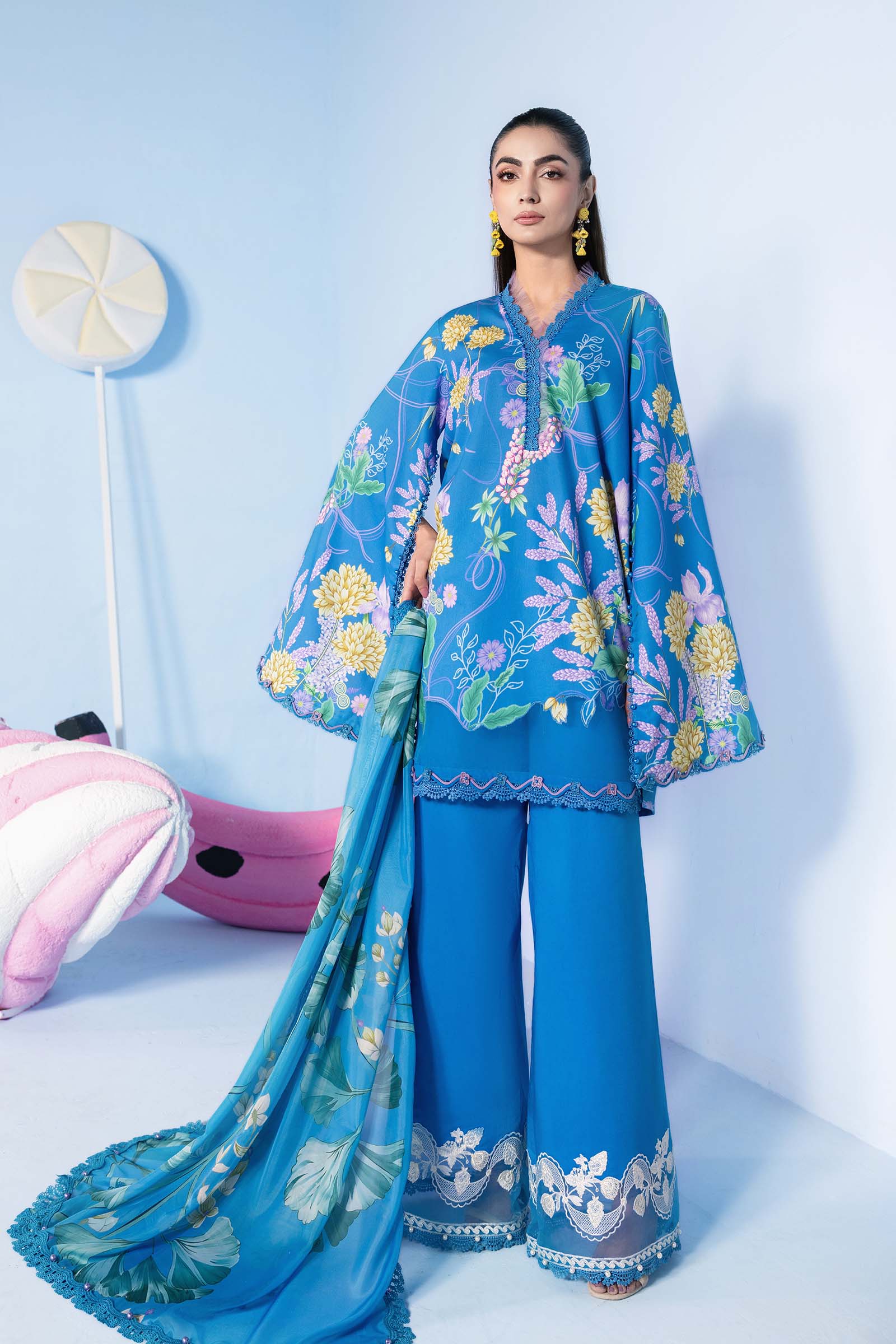 MARIA B | 3 Pc Unstitched Embroidered Lawn Suit | MB-CUSV13-13B