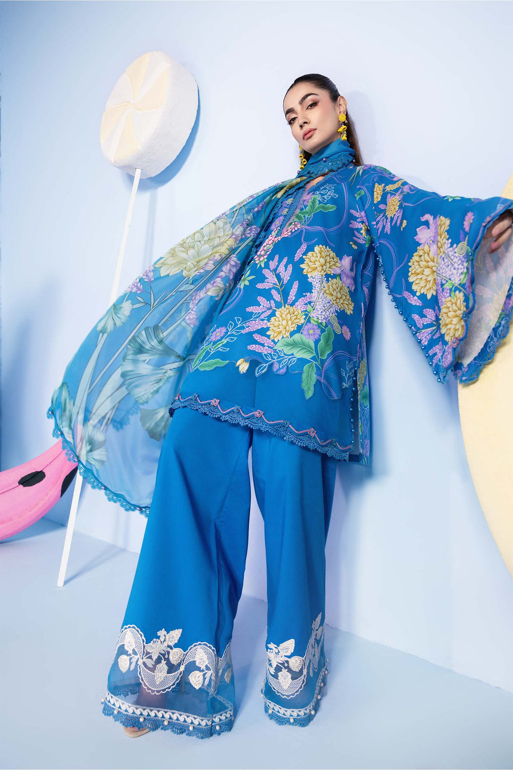 MARIA B | 3 Pc Unstitched Embroidered Lawn Suit | MB-CUSV13-13B