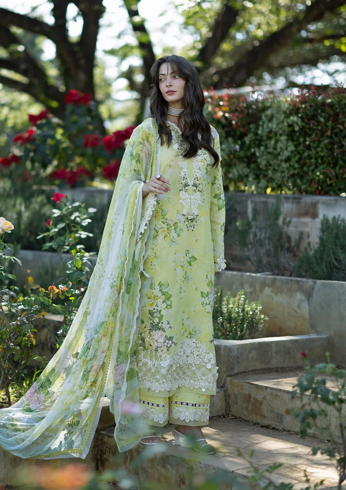 Elaf | Signature Embroidered Printed Lawn | Ivory Season