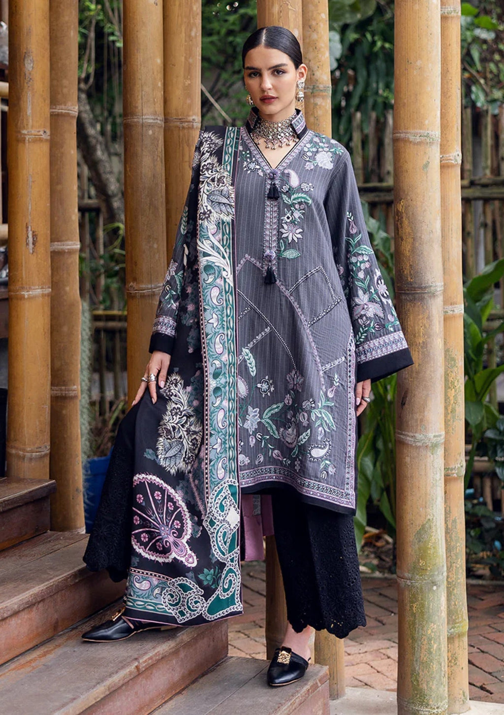 Mushq | Hemline Symphony Karandi Edit 25 | HUN#205 - Silver Mist