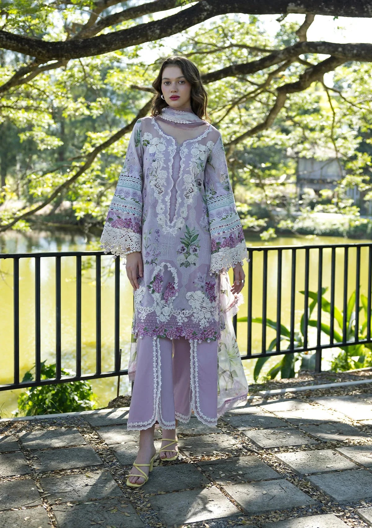 Elaf | Signature Embroidered Printed Lawn | Juliette