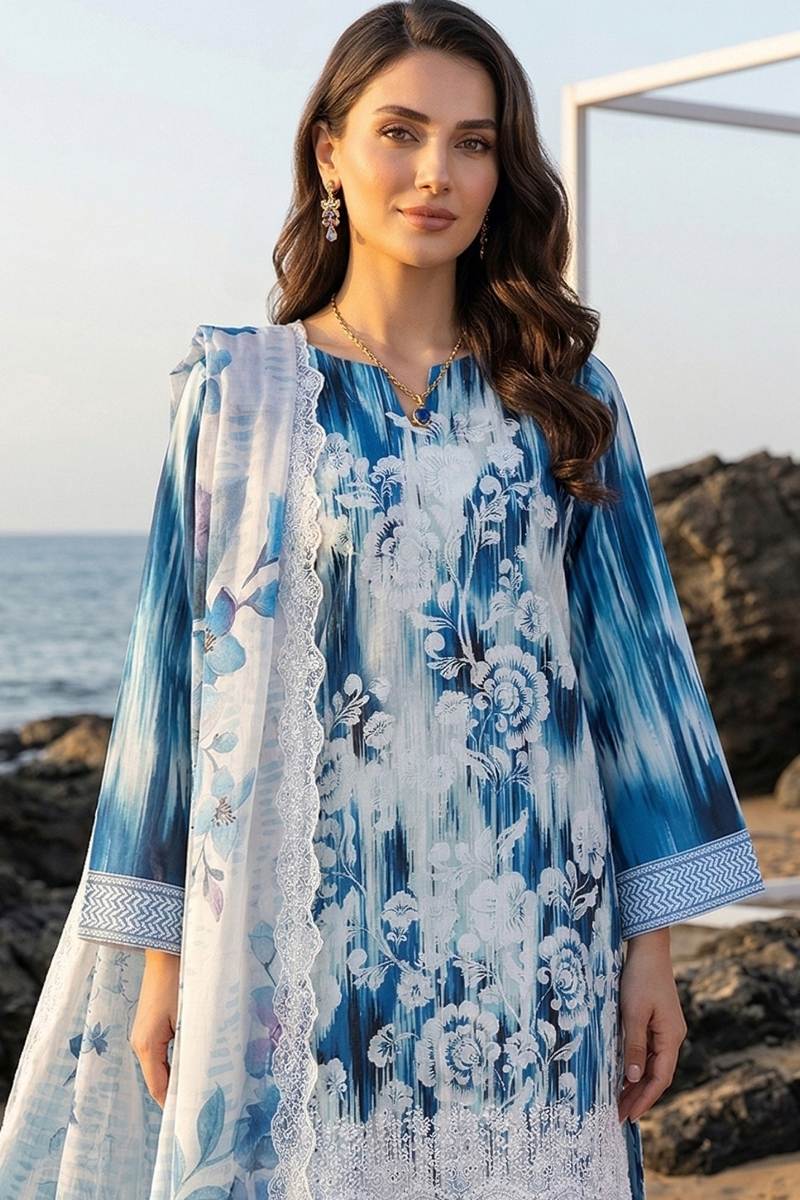 Riaz Arts | Rang-e-Noor Luxury Lawn - 3 Pc | RA - RN - 08