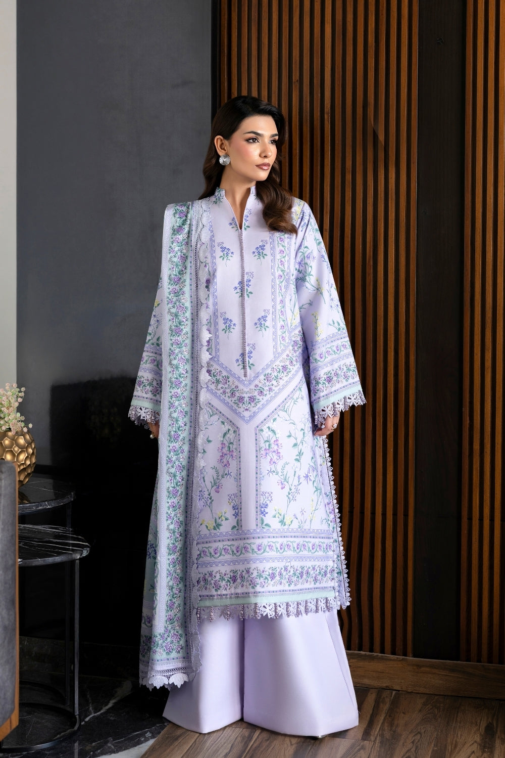 Naqsh | Midnight Meadow Lawn | Lavender