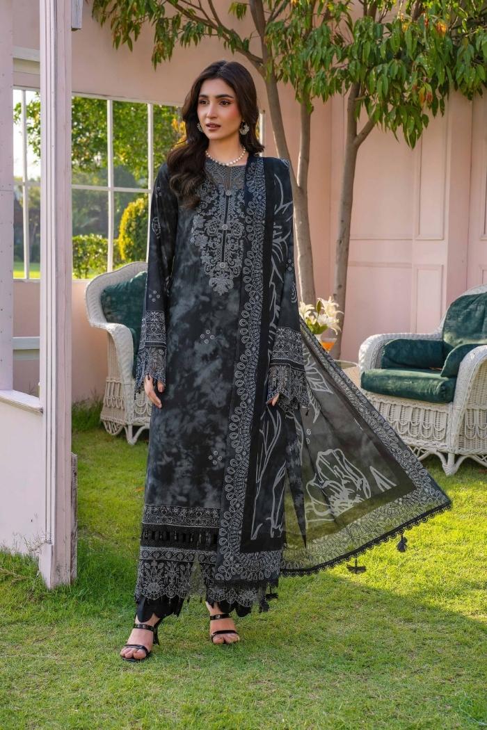Rajis | Gul Rang - Print kari Embroidered | RGR-09