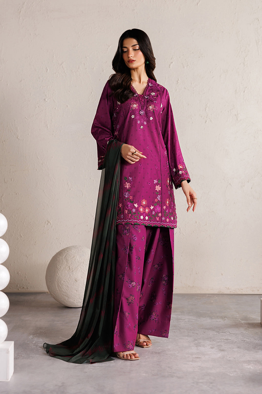 Iznik | Festive Embroidered Lawn | IBE-01
