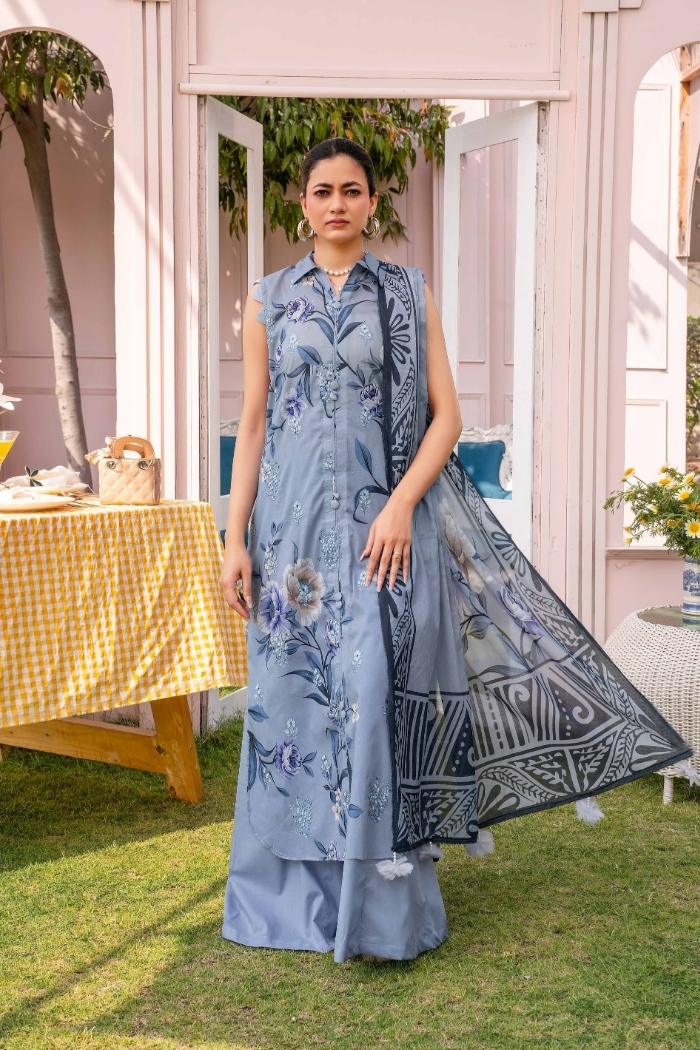 Rajis | Gul Rang - Print kari Embroidered | RGR-10