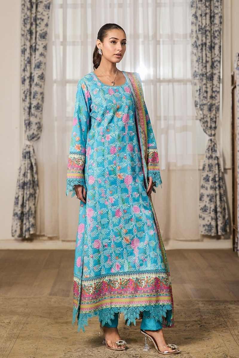 Raj Bari | Raha - 3 pc Premium Chikankari Prints | RBR - 10