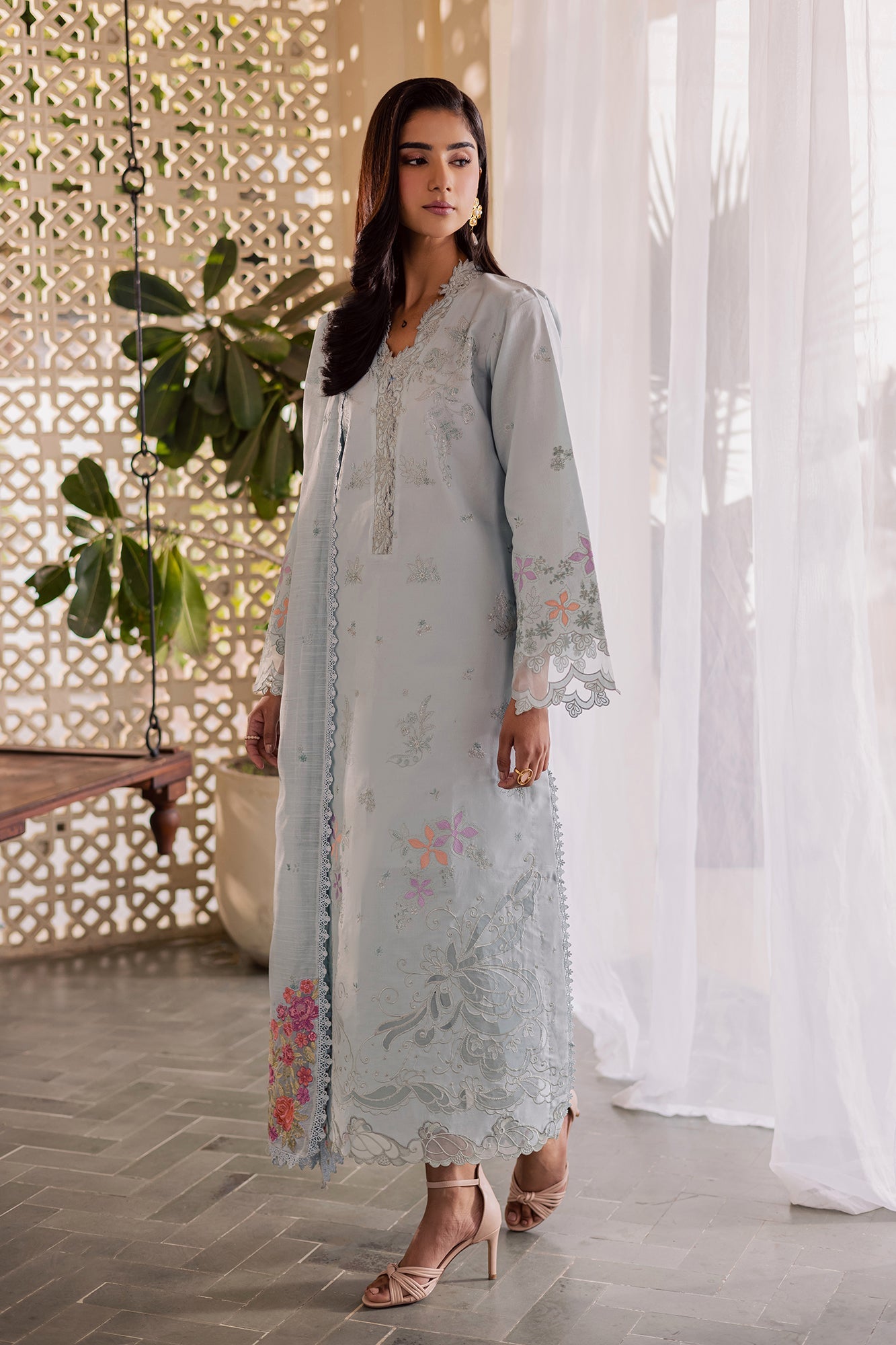 Raj bari | Selene Premium Festive Lawn | Zeen