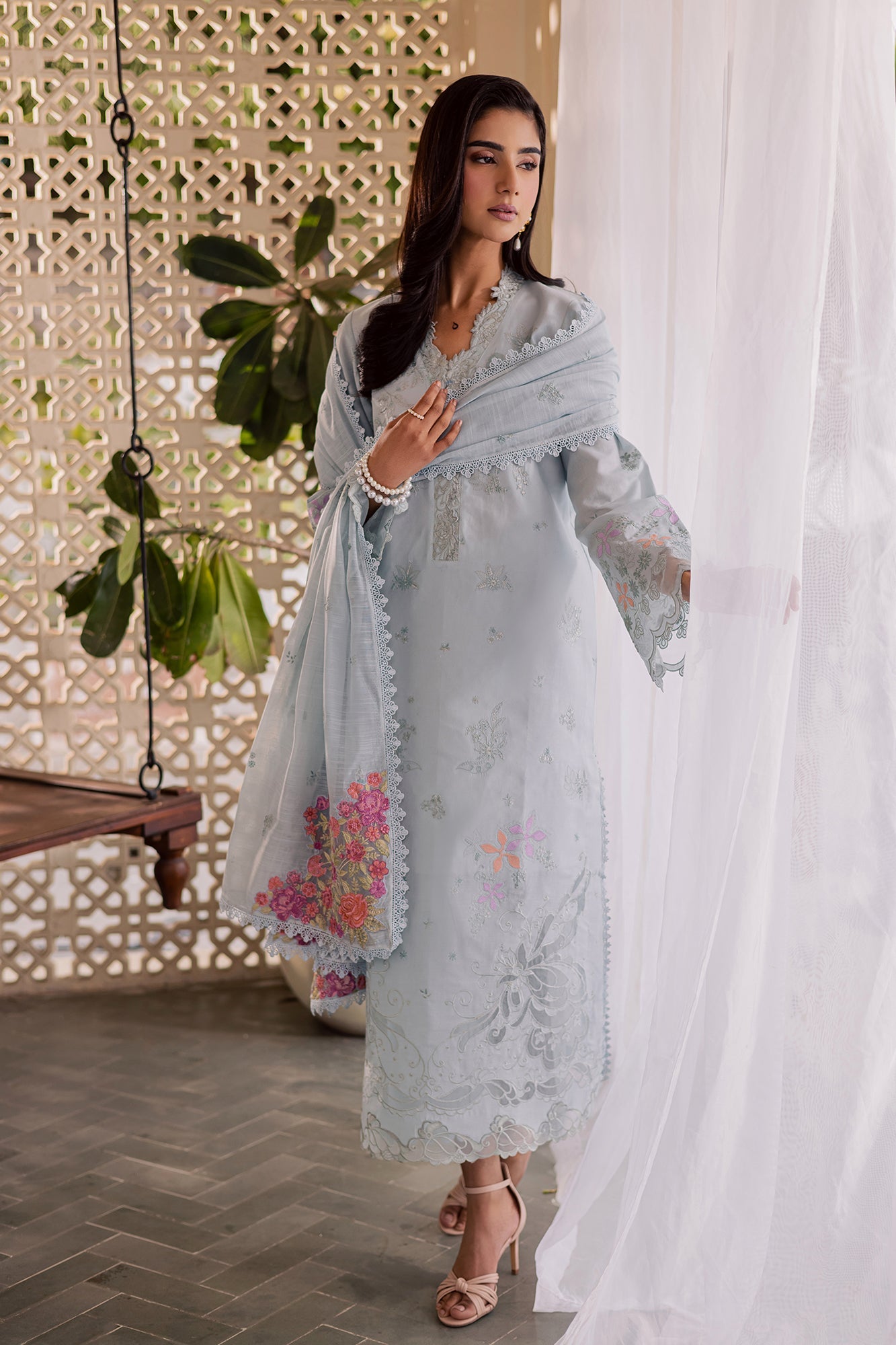 Raj bari | Selene Premium Festive Lawn | Zeen