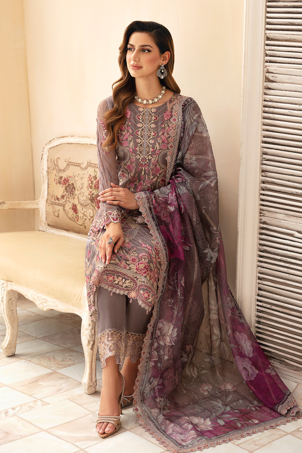 Ramsha | Chevron Festive lawn VOL 9 | A-908