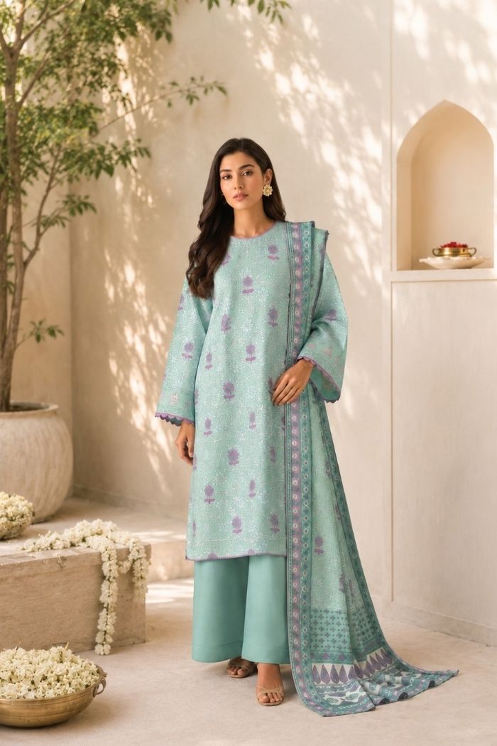 Sapphire | Print Embroidered Lilen VOL 1 | CL11-101