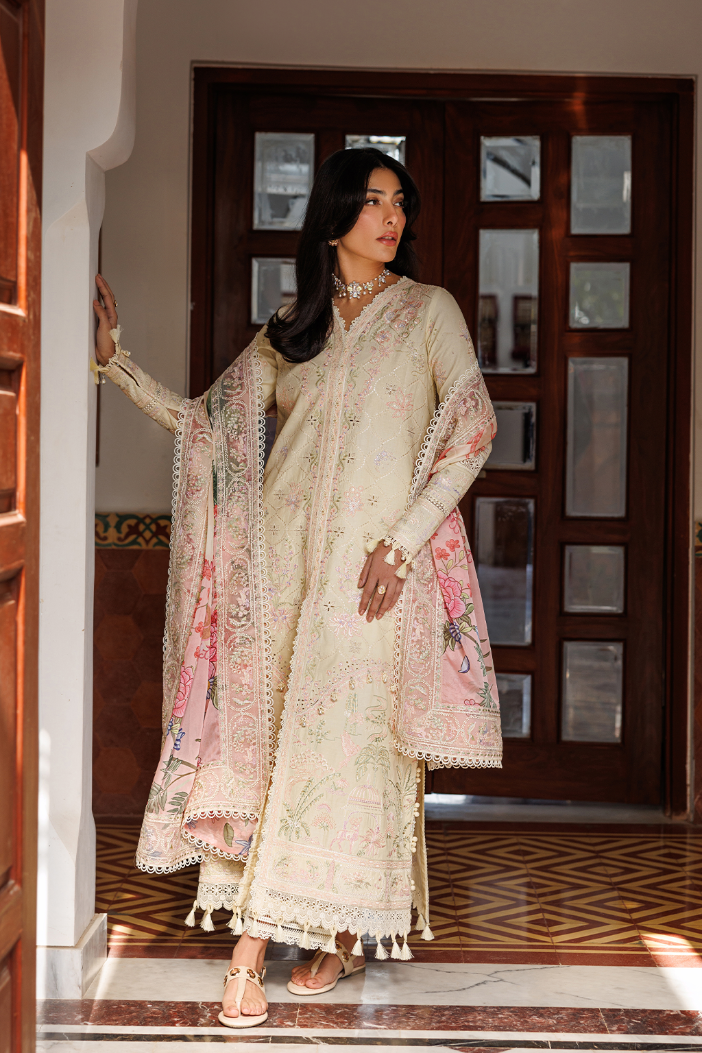 Emaan Adeel |  Mirabelle festive luxury lawn | Blossom Bliss