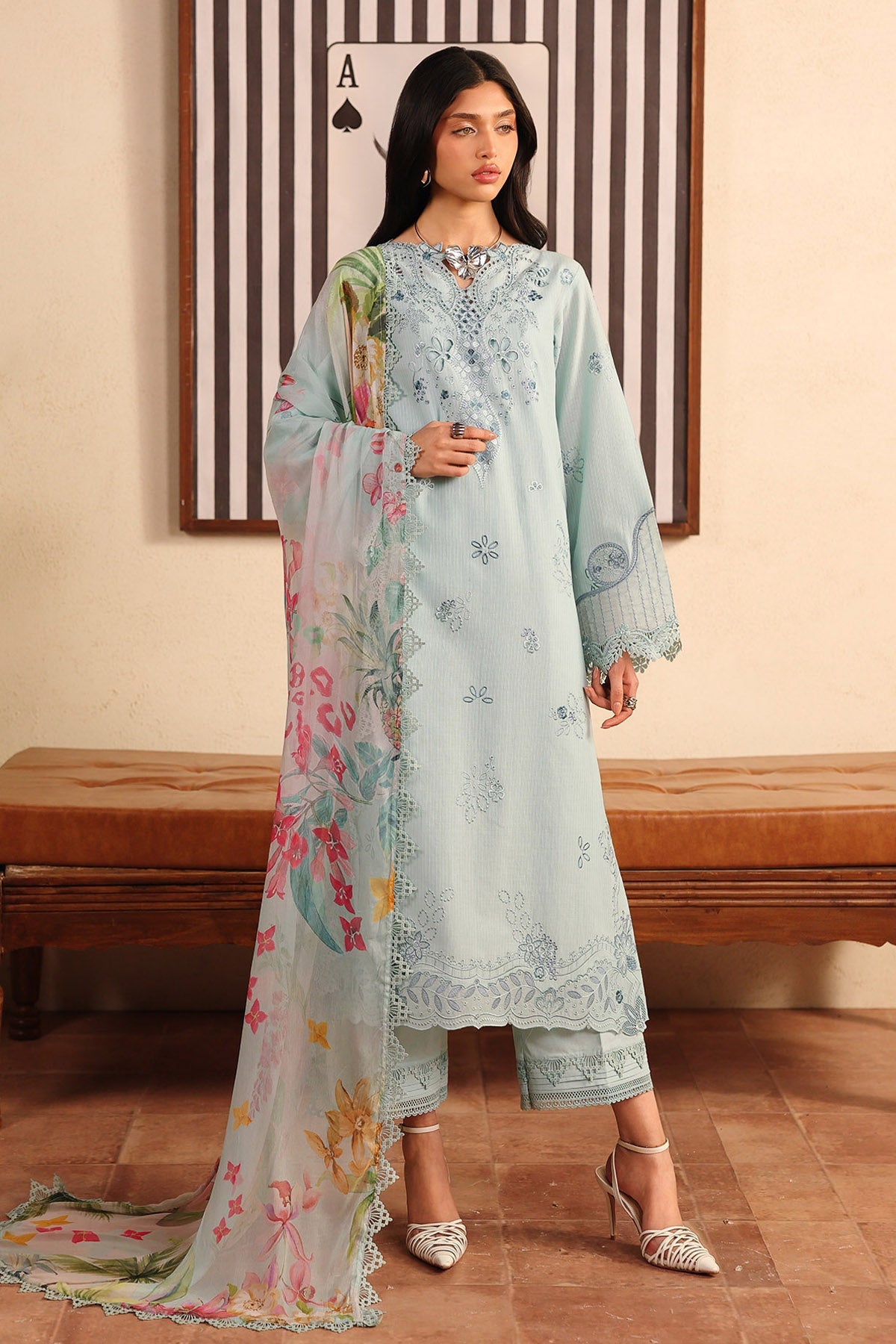 Nureh | Raha Unstitched Lawn Doria | NE-250