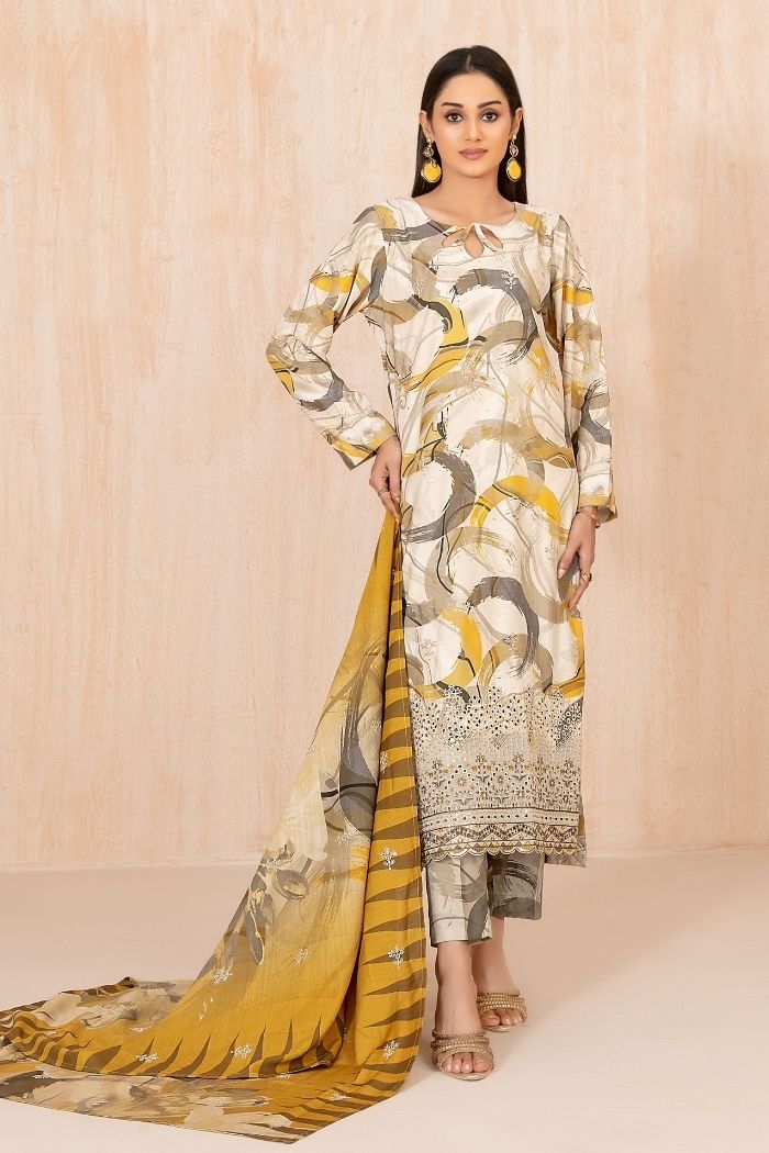 Tawakaal | Azeena 3Pcs Embroidered Digital Print suiting | D-5621