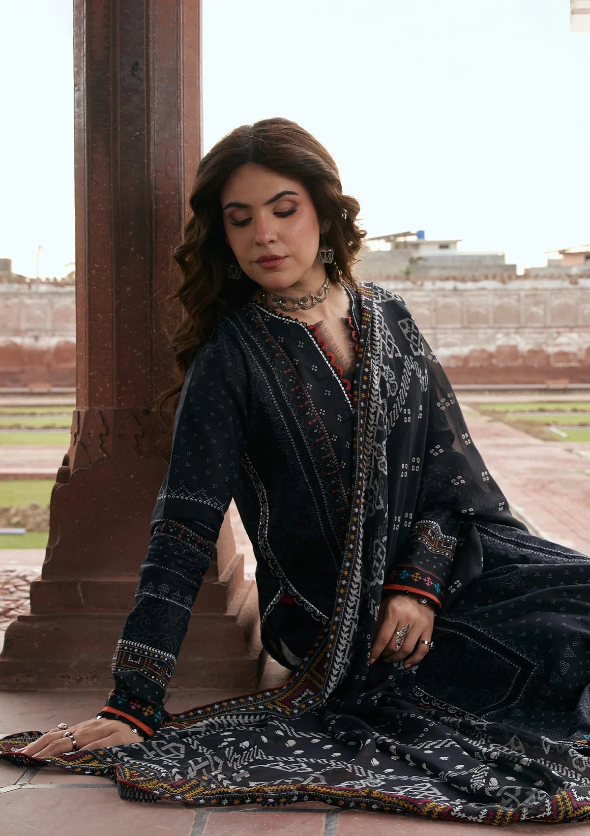 Kahf | Aangan Prints Chiffon '26 | Gul-e-Siyah
