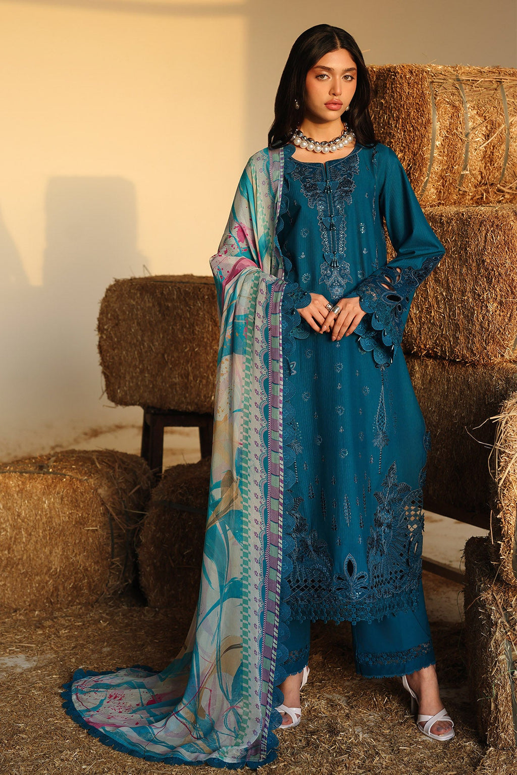 Nureh | Raha Unstitched Lawn Doria | NE-247