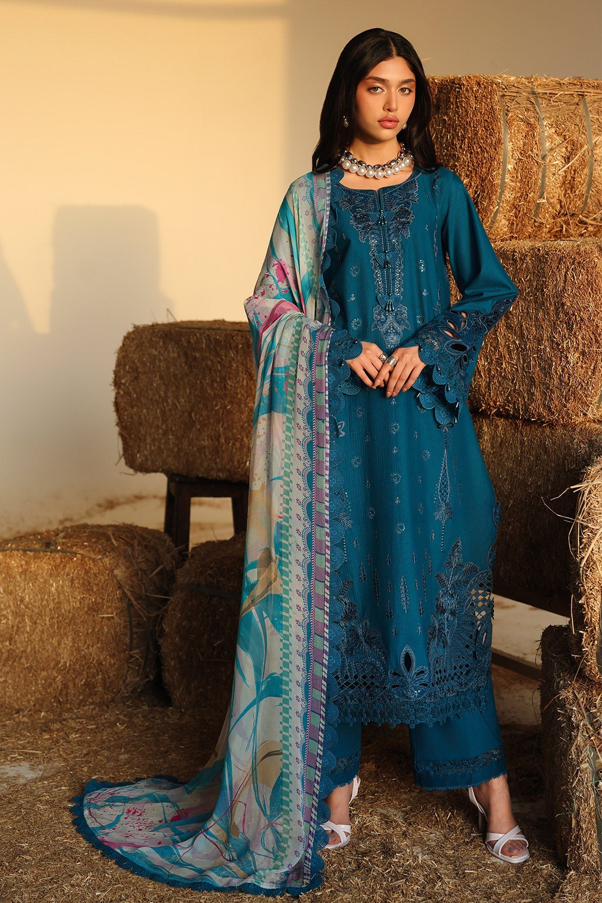 Nureh | Raha Unstitched Lawn Doria | NE-247