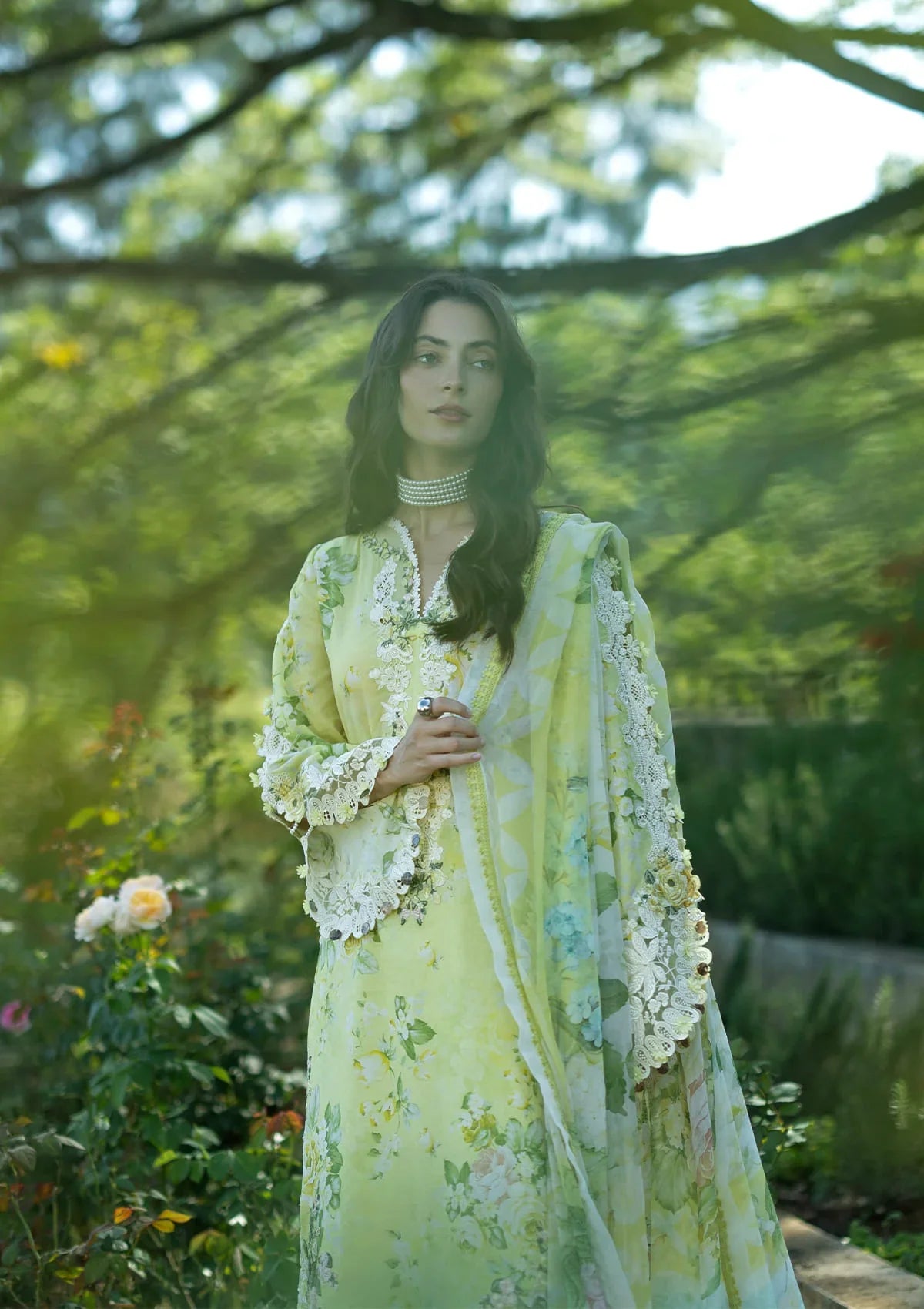 Elaf | Signature Embroidered Printed Lawn | Ivory Season