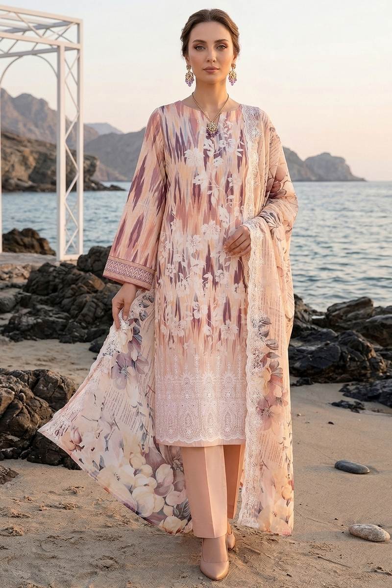 Riaz Arts | Rang-e-Noor Luxury Lawn - 3 Pc | RA - RN - 01