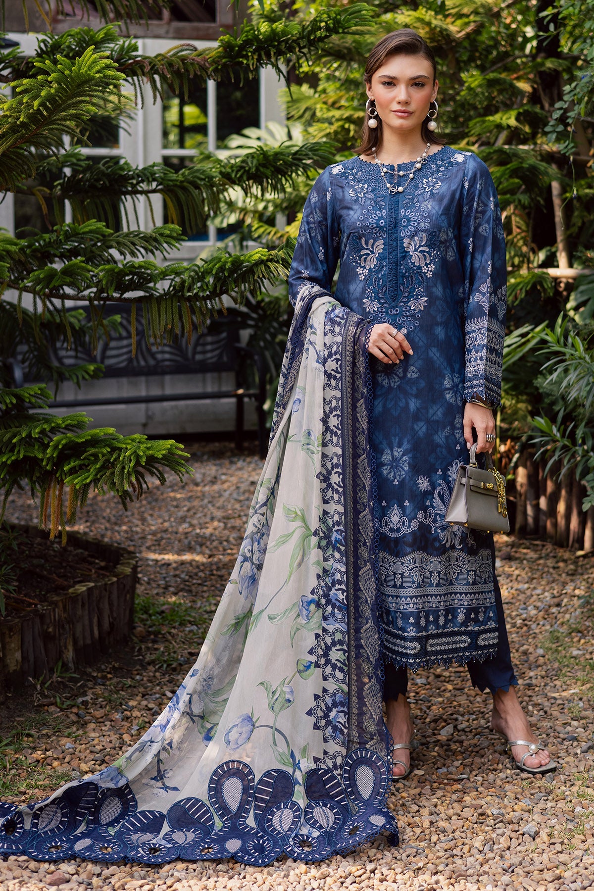 NUREH | GARDENIA - EMBROIDRED & PRINTED LAWN DORIA | NSG-213