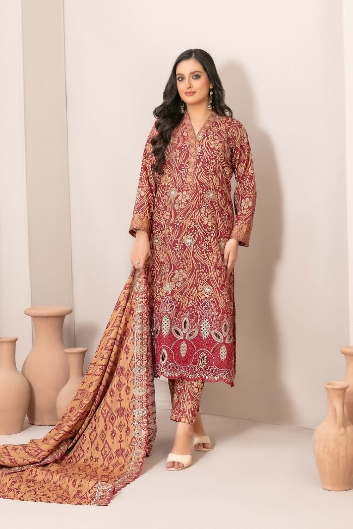 Tawakaal | Almahyra 3Pcs Embroidered Khaddar Winter suiting | D-5591