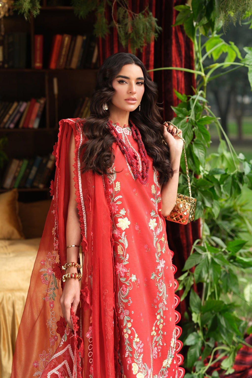 Maryam Hussain | Luxury Lawn '26 | Crimson