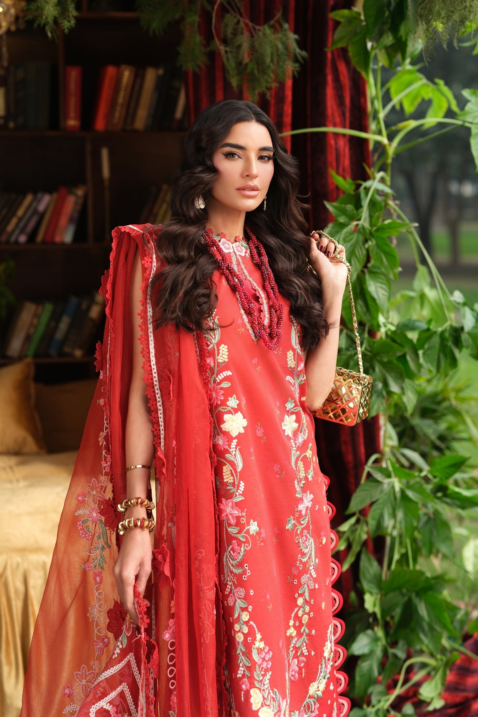 Maryam Hussain | Luxury Lawn '26 | Crimson