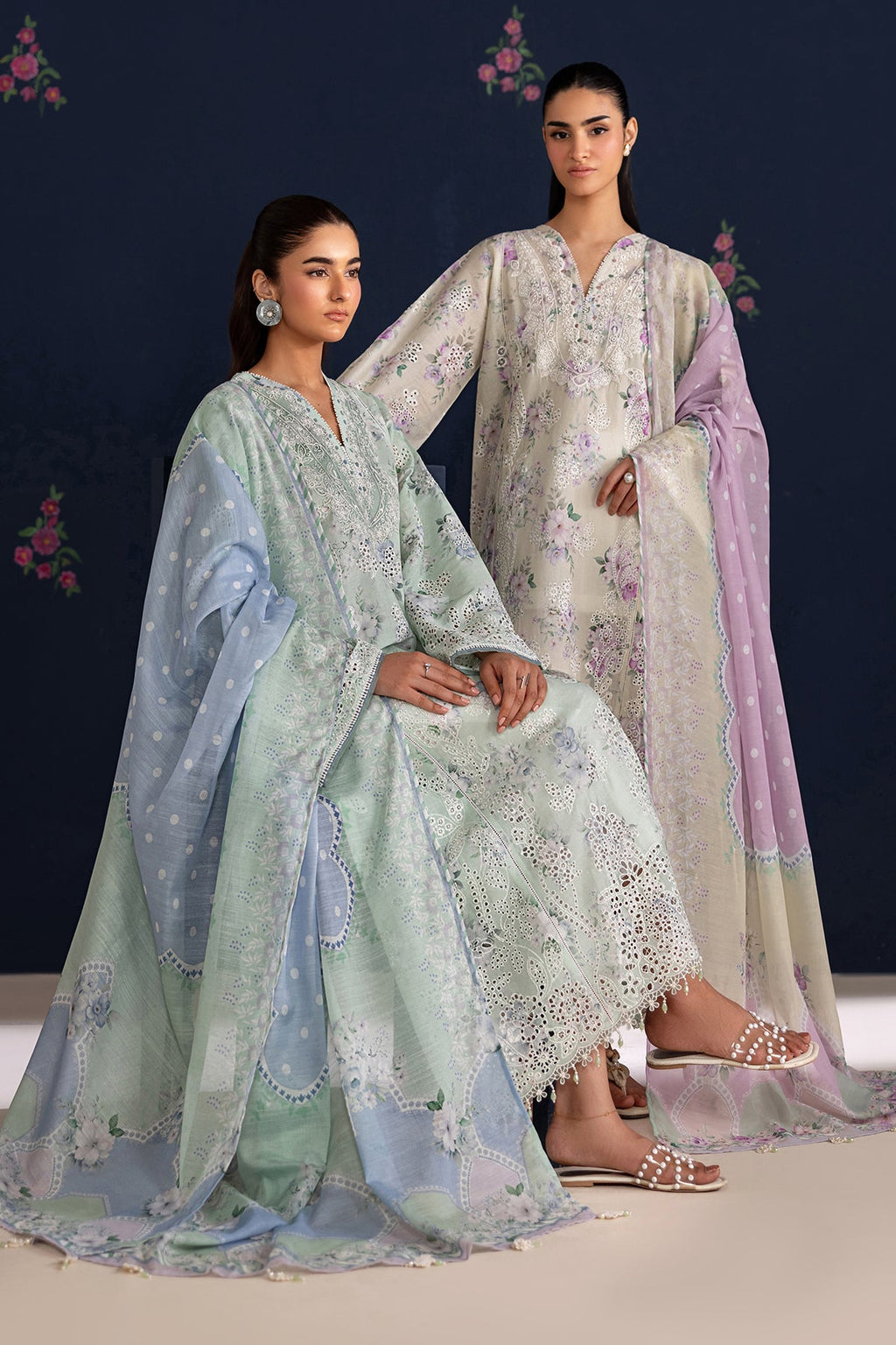 Baroque | Embroidered lawn |  UF-4470