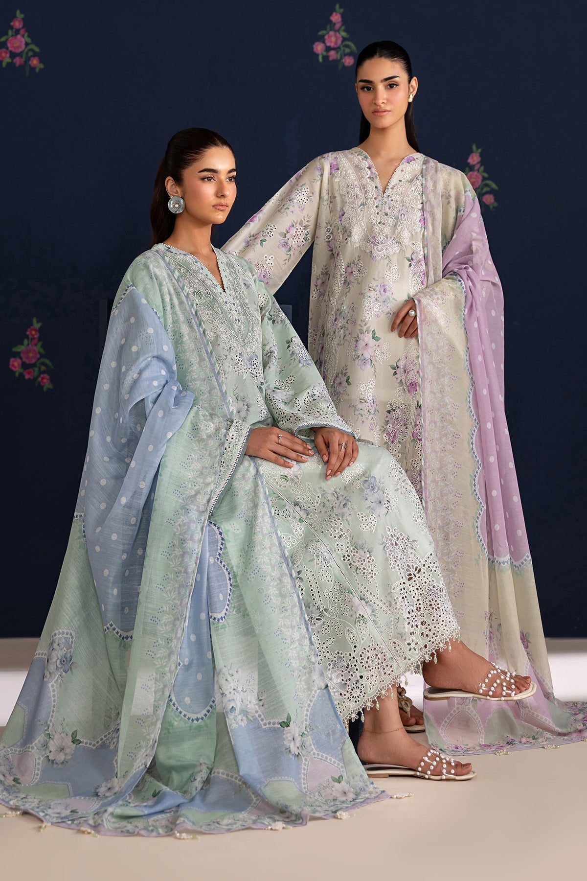 Baroque | Embroidered lawn |  UF-4470