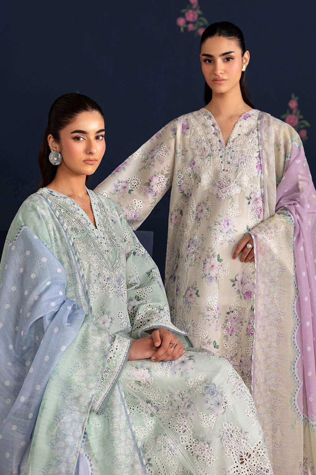 Baroque | Embroidered lawn |  UF-4470
