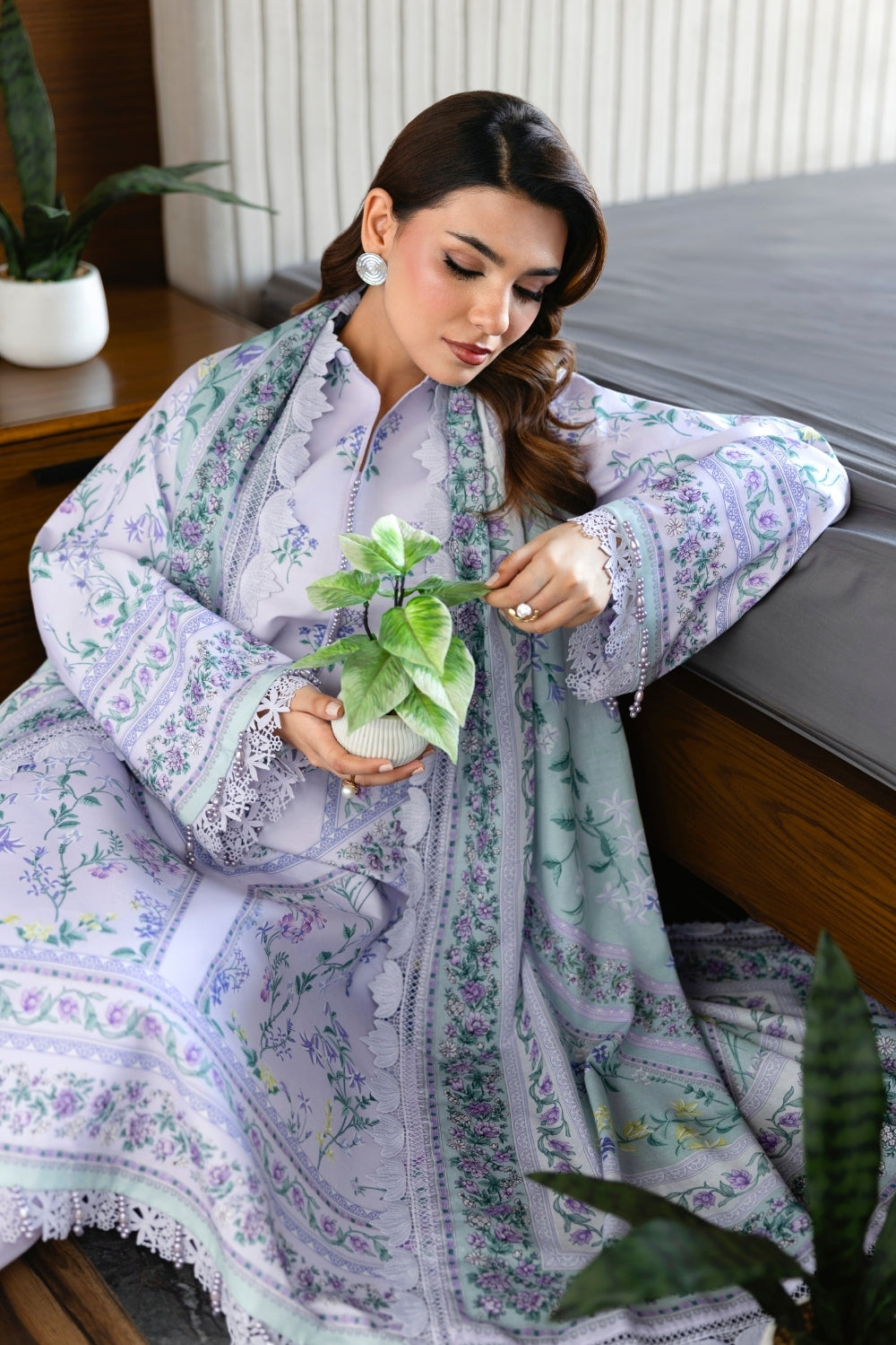 Naqsh | Midnight Meadow Lawn | Lavender