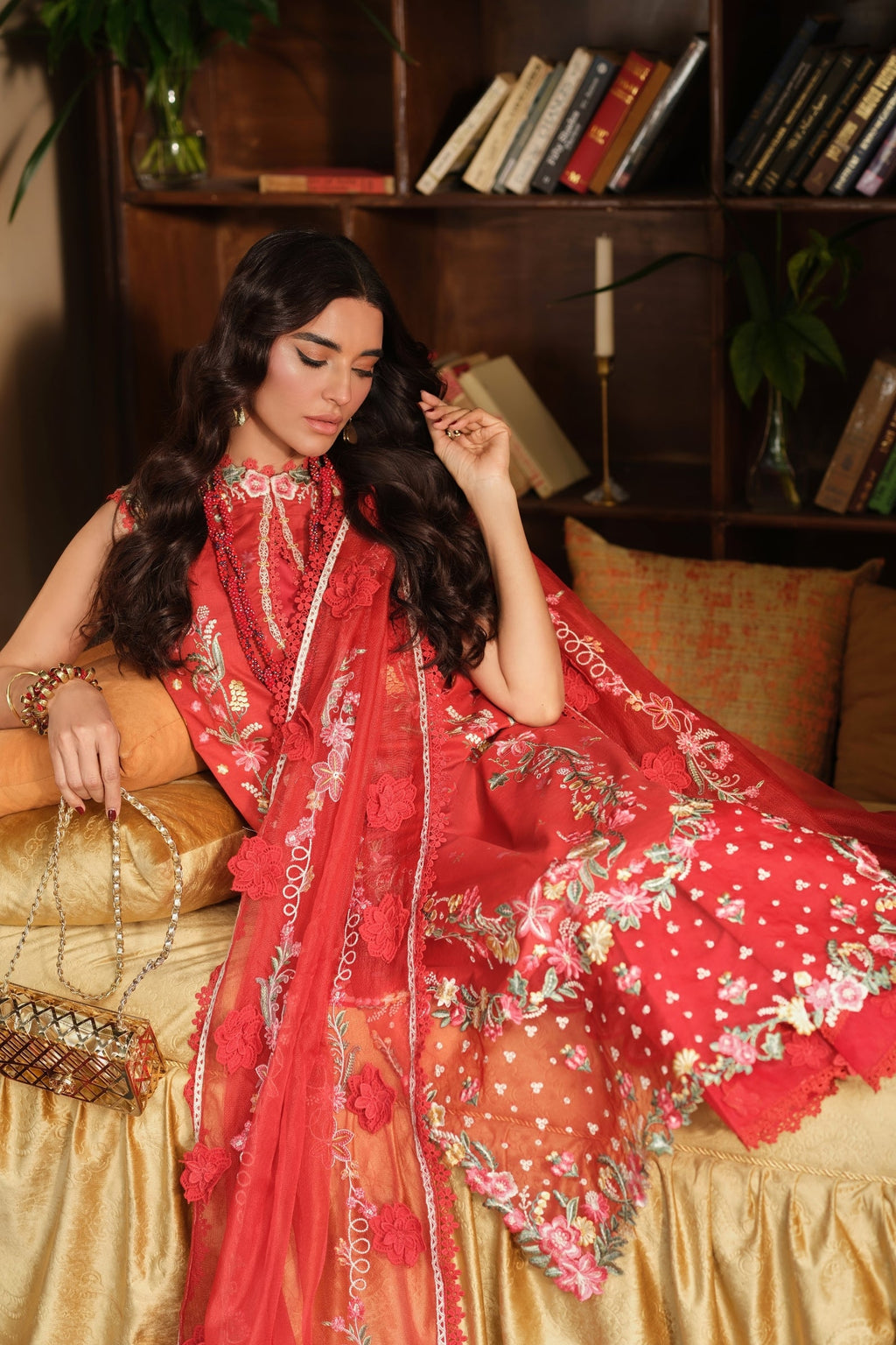 Maryam Hussain | Luxury Lawn '26 | Crimson