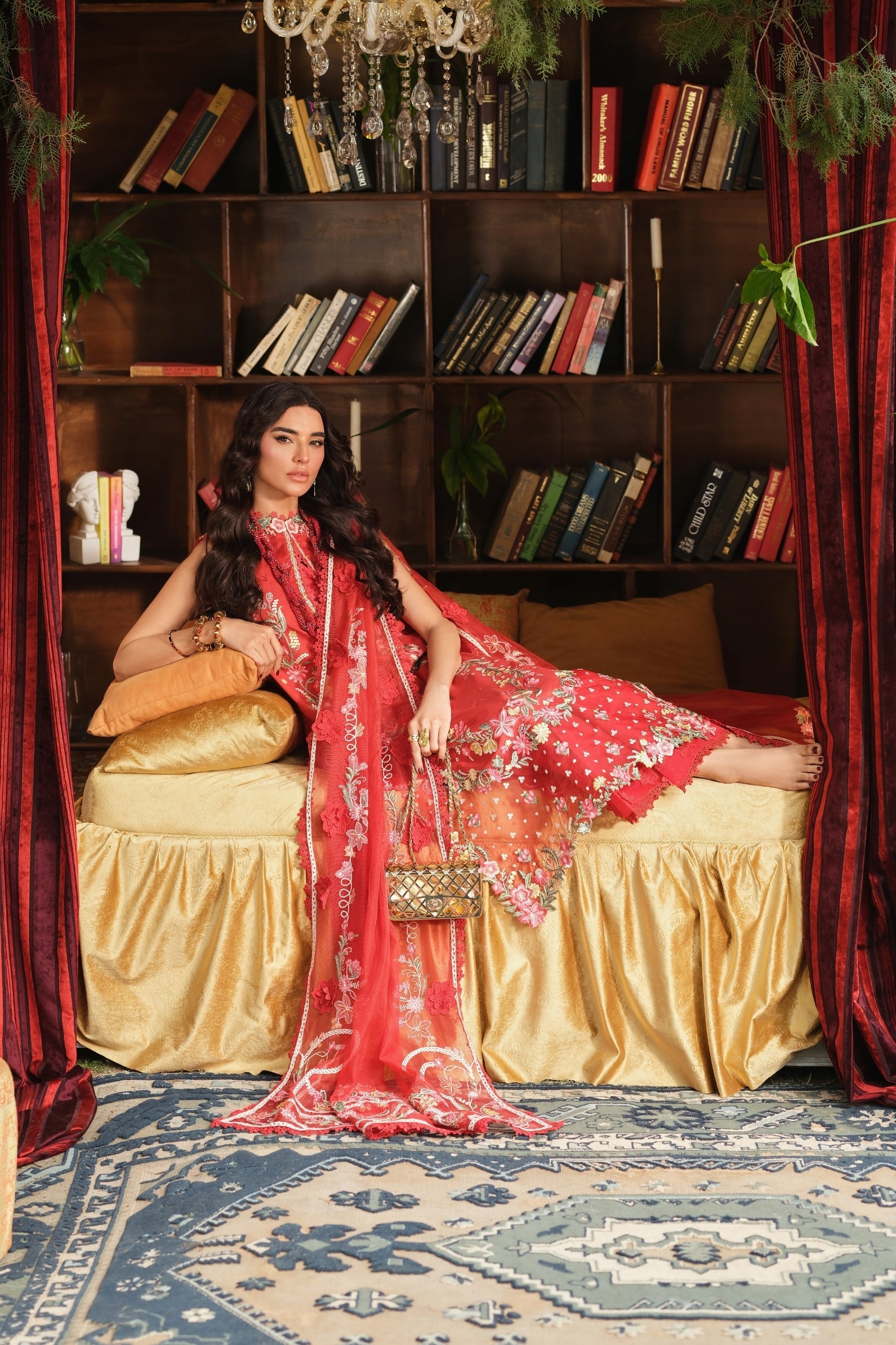 Maryam Hussain | Luxury Lawn '26 | Crimson
