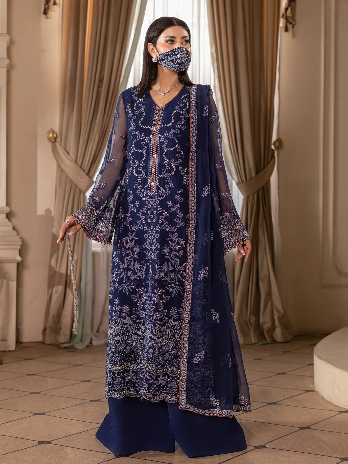 Neelam - 3 Piece Embroidered Chiffon Dress