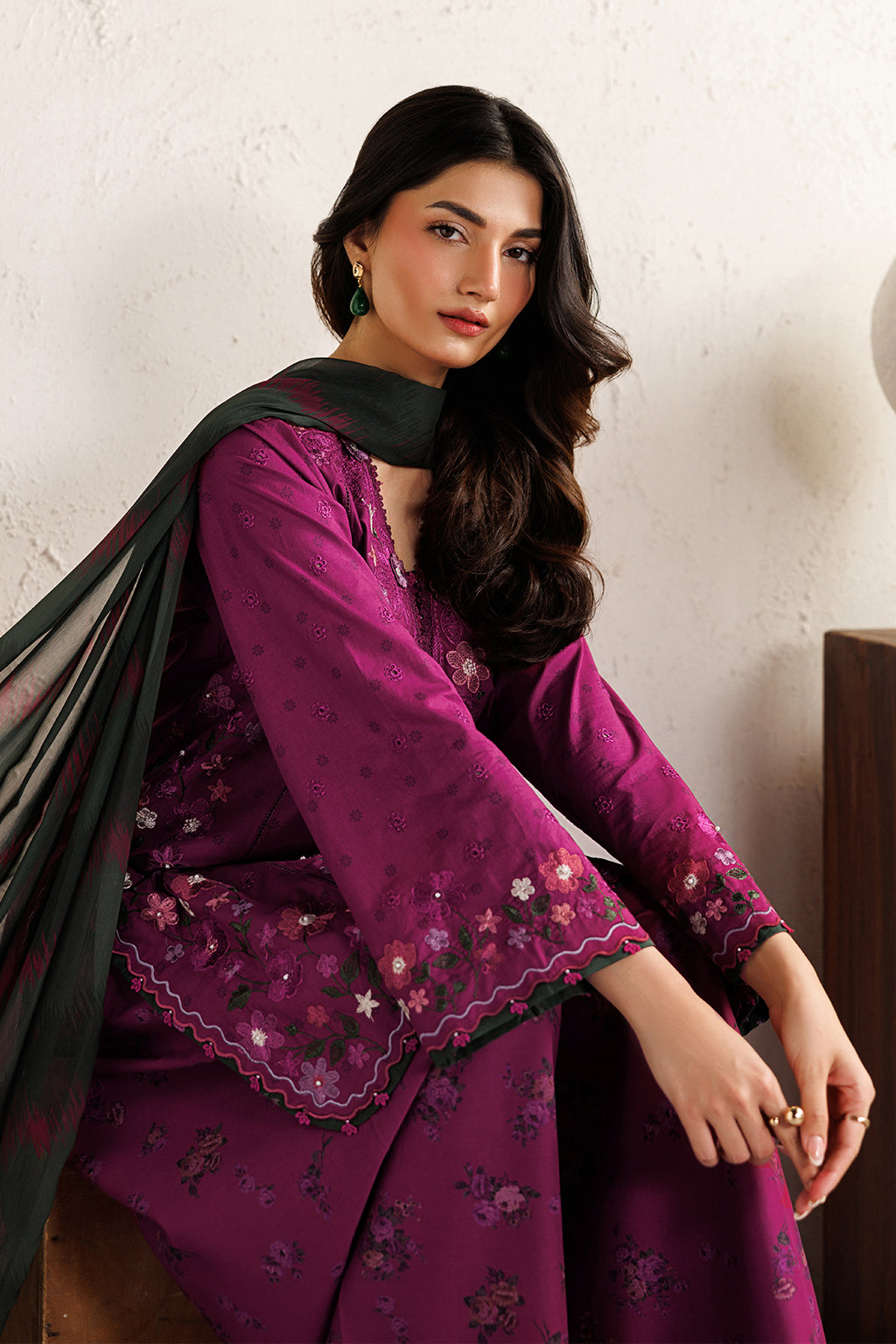 Iznik | Festive Embroidered Lawn | IBE-01