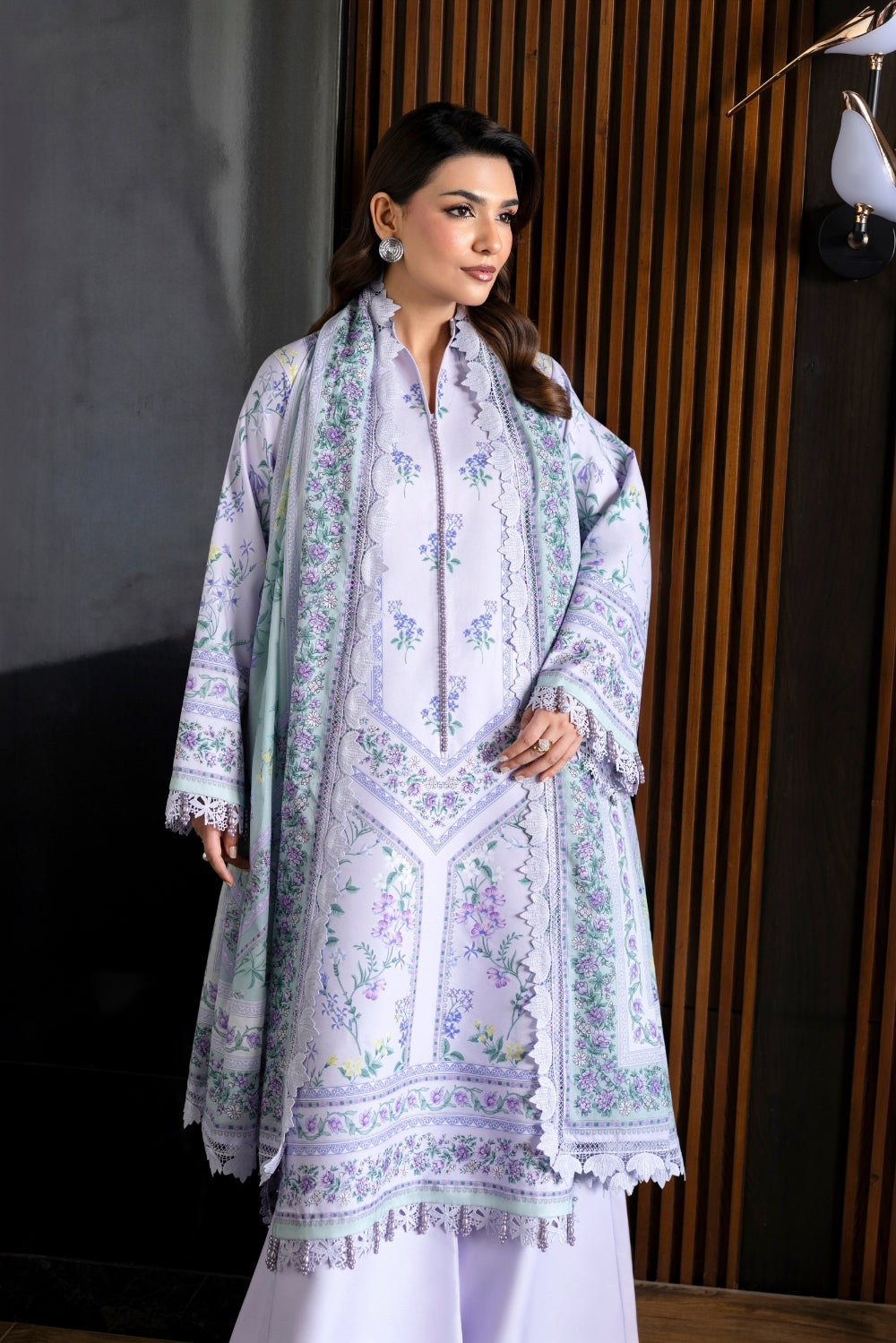 Naqsh | Midnight Meadow Lawn | Lavender