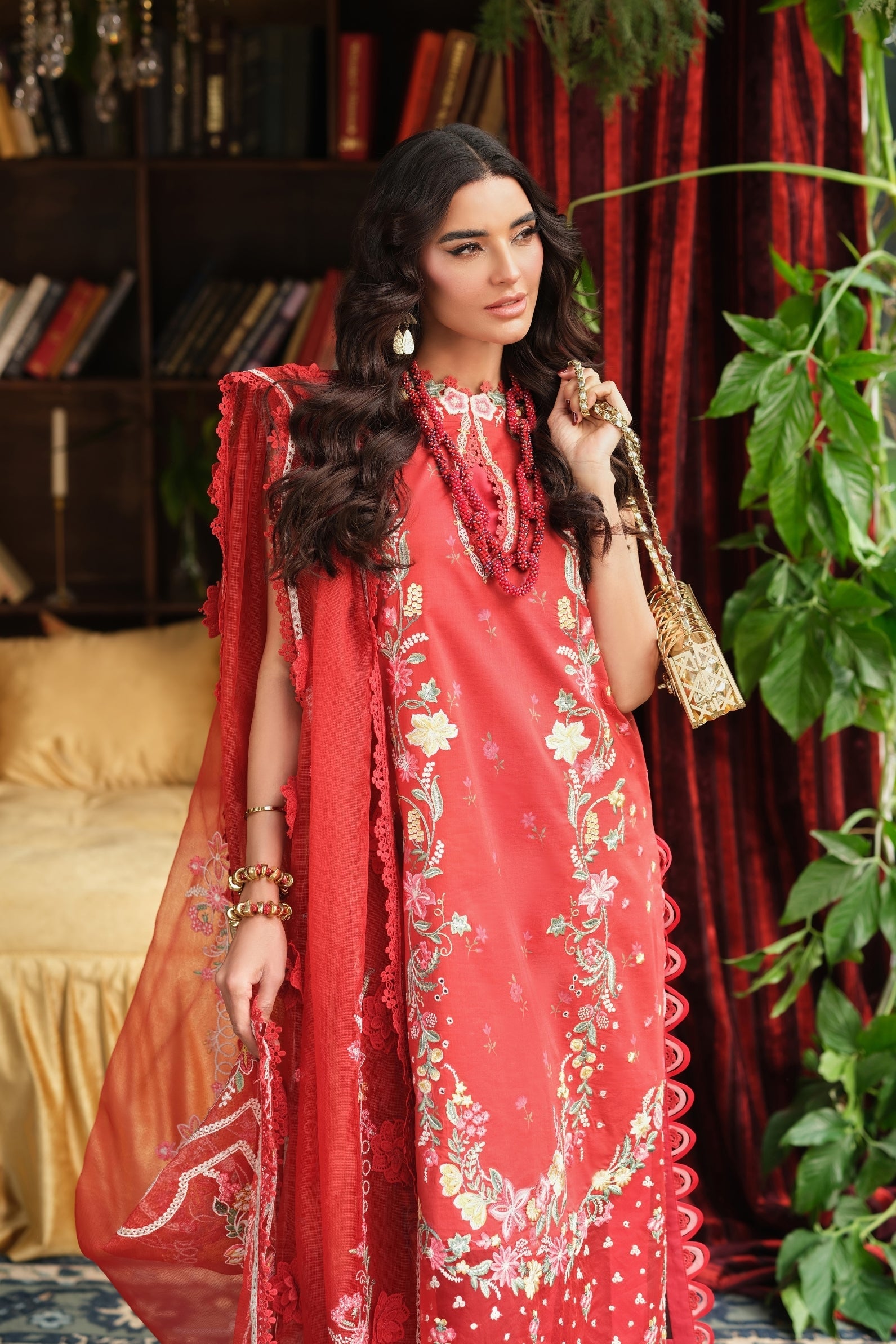 Maryam Hussain | Luxury Lawn '26 | Crimson