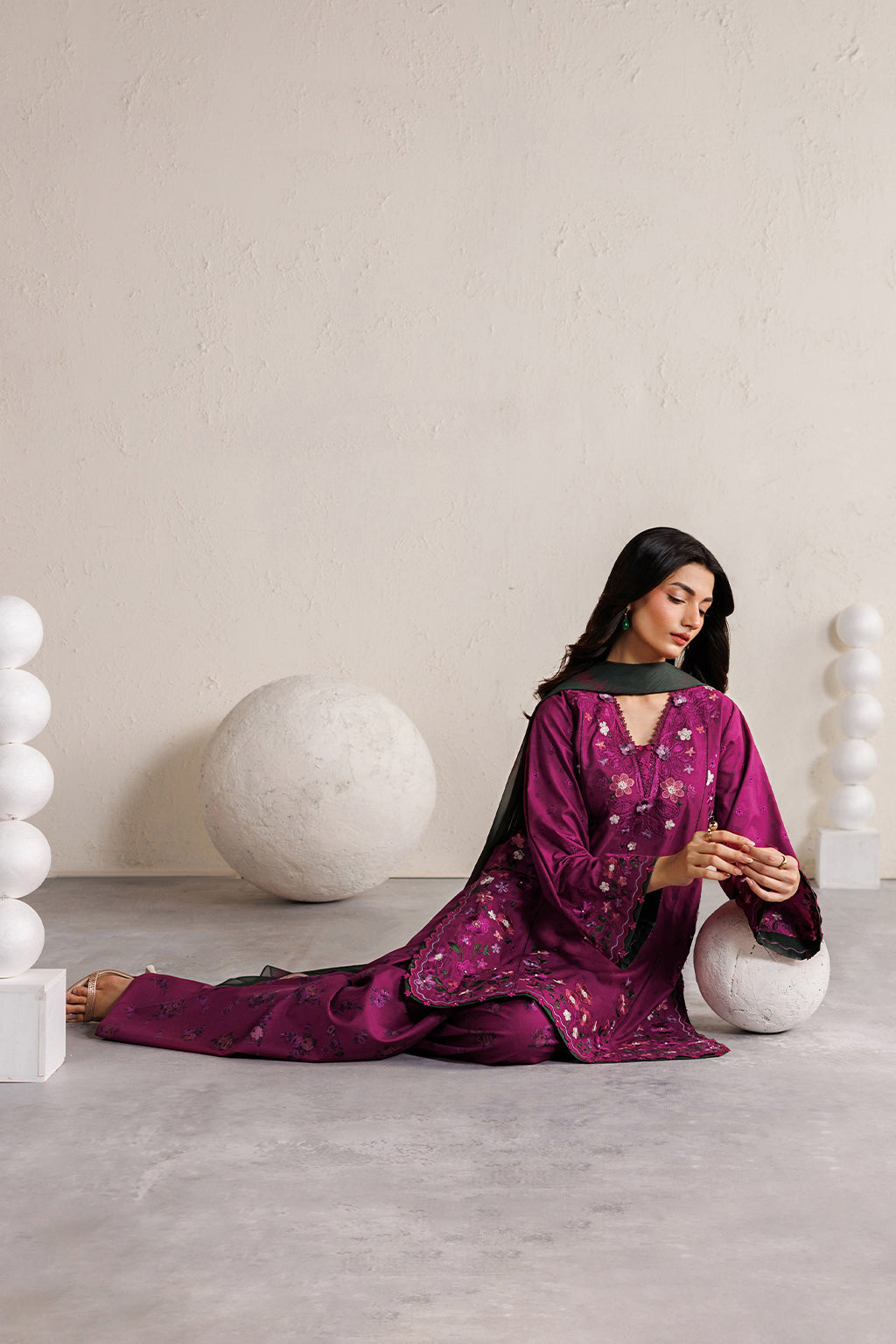 Iznik | Festive Embroidered Lawn | IBE-01
