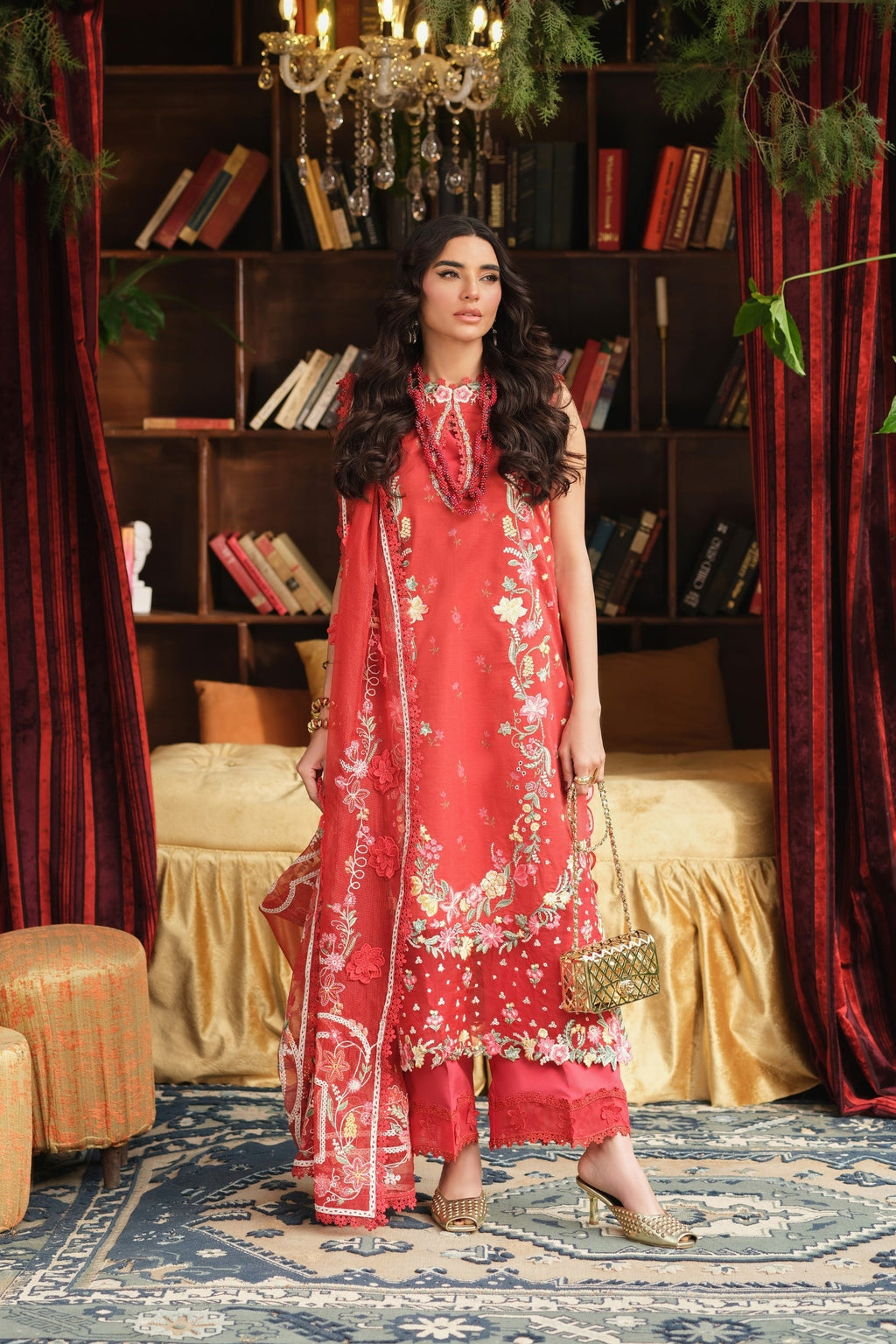 Maryam Hussain | Luxury Lawn '26 | Crimson
