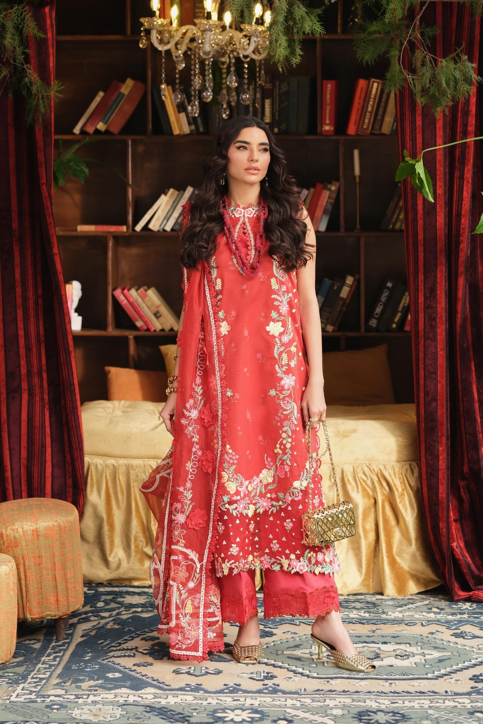 Maryam Hussain | Luxury Lawn '26 | Crimson