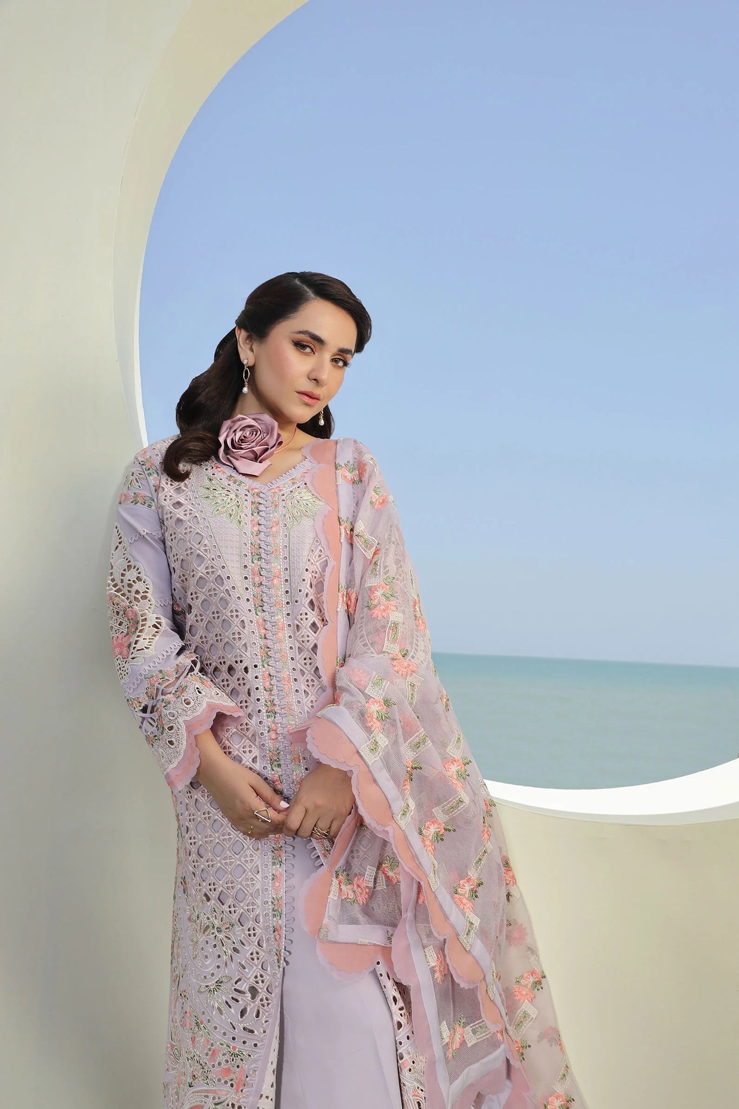 Maryam Hussain | Embroidered Lawn | FEROZ