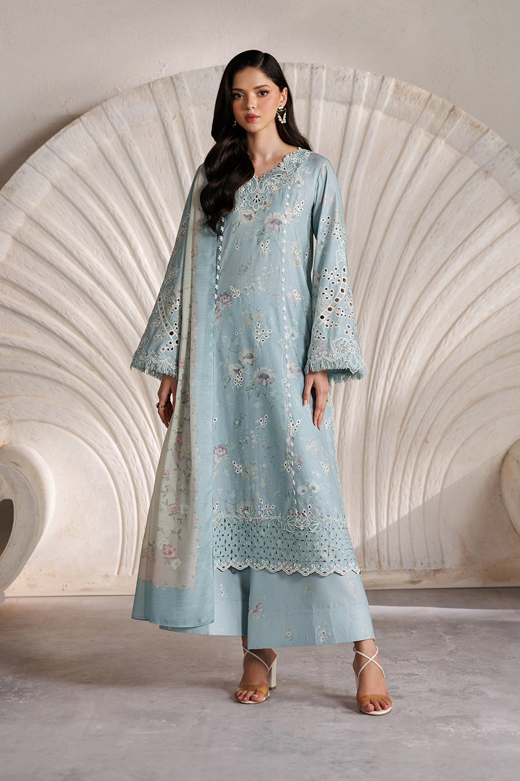 Iznik | Festive Embroidered Lawn | IBE-10