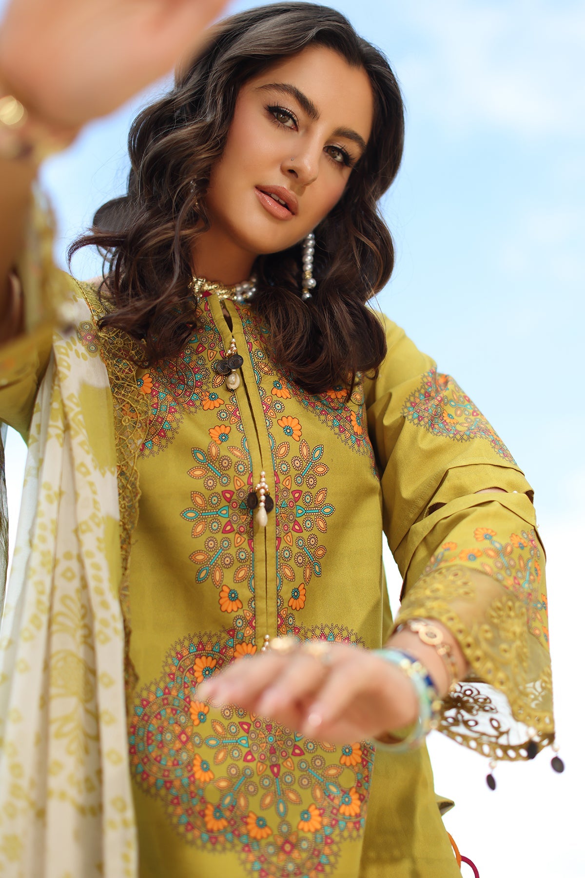 CHARIZMA | 3-PC Unstitched Embroidered Lawn Collection | AN6-01