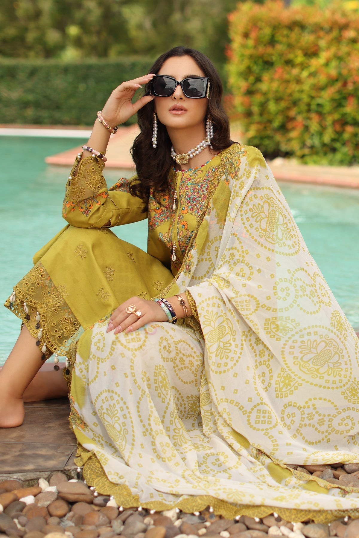 CHARIZMA | 3-PC Unstitched Embroidered Lawn Collection | AN6-01