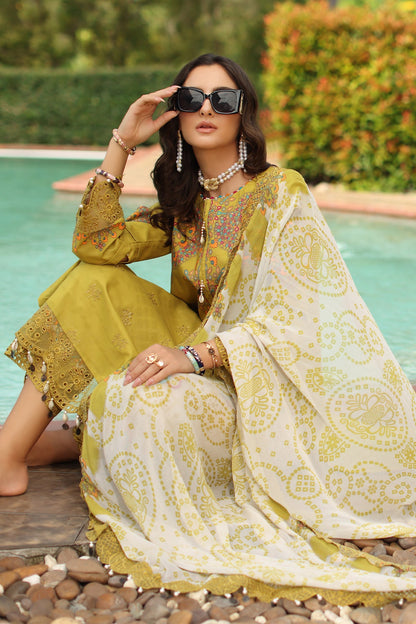 CHARIZMA | 3-PC Unstitched Embroidered Lawn Collection | AN6-01