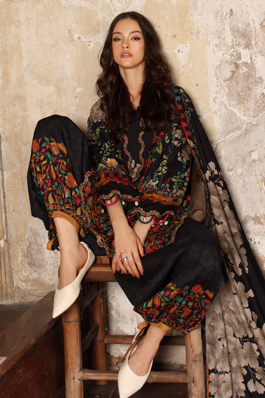 Charizma | Combination VOL - 01 Embroidered Lilen | CCW7-01